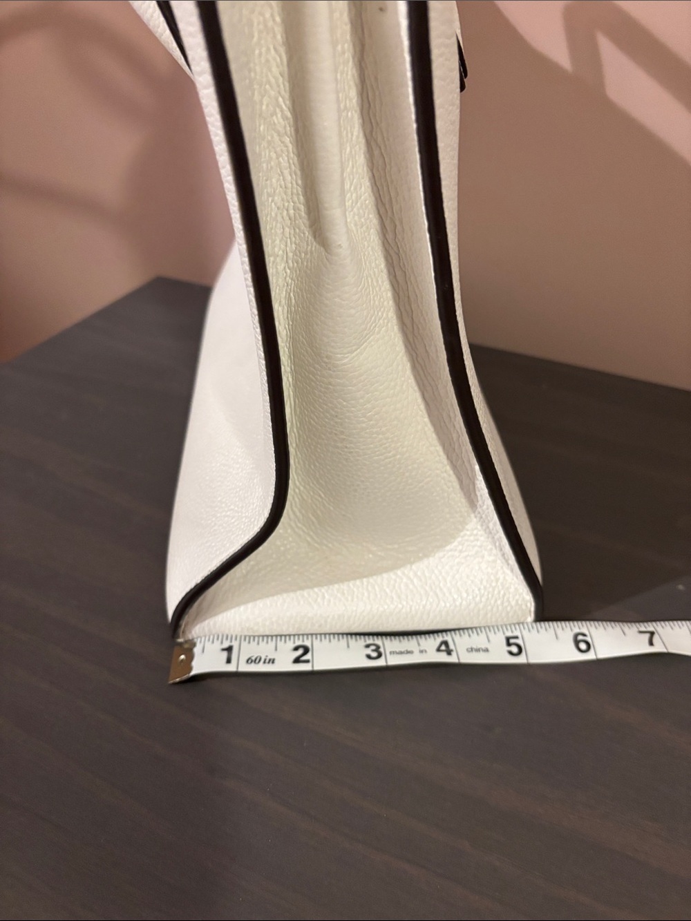 Michael Kors White Leather Pebbled Tote - Picture 7 of 8
